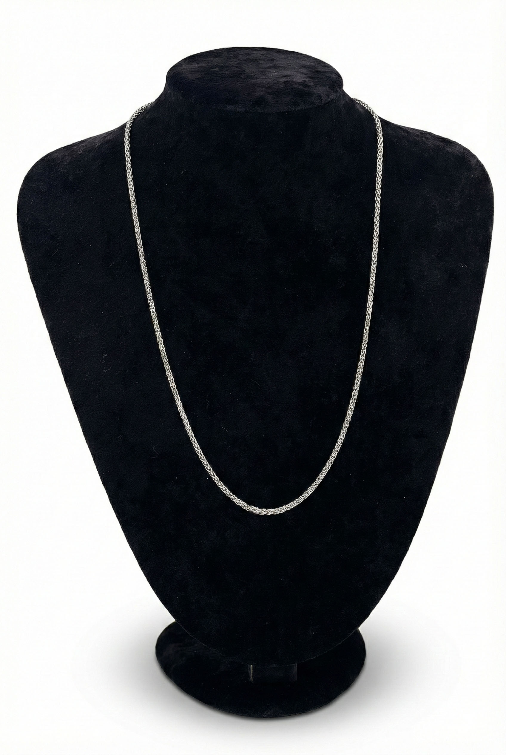 Gümüş Renk Örme Model Çelik Zincir Kolye