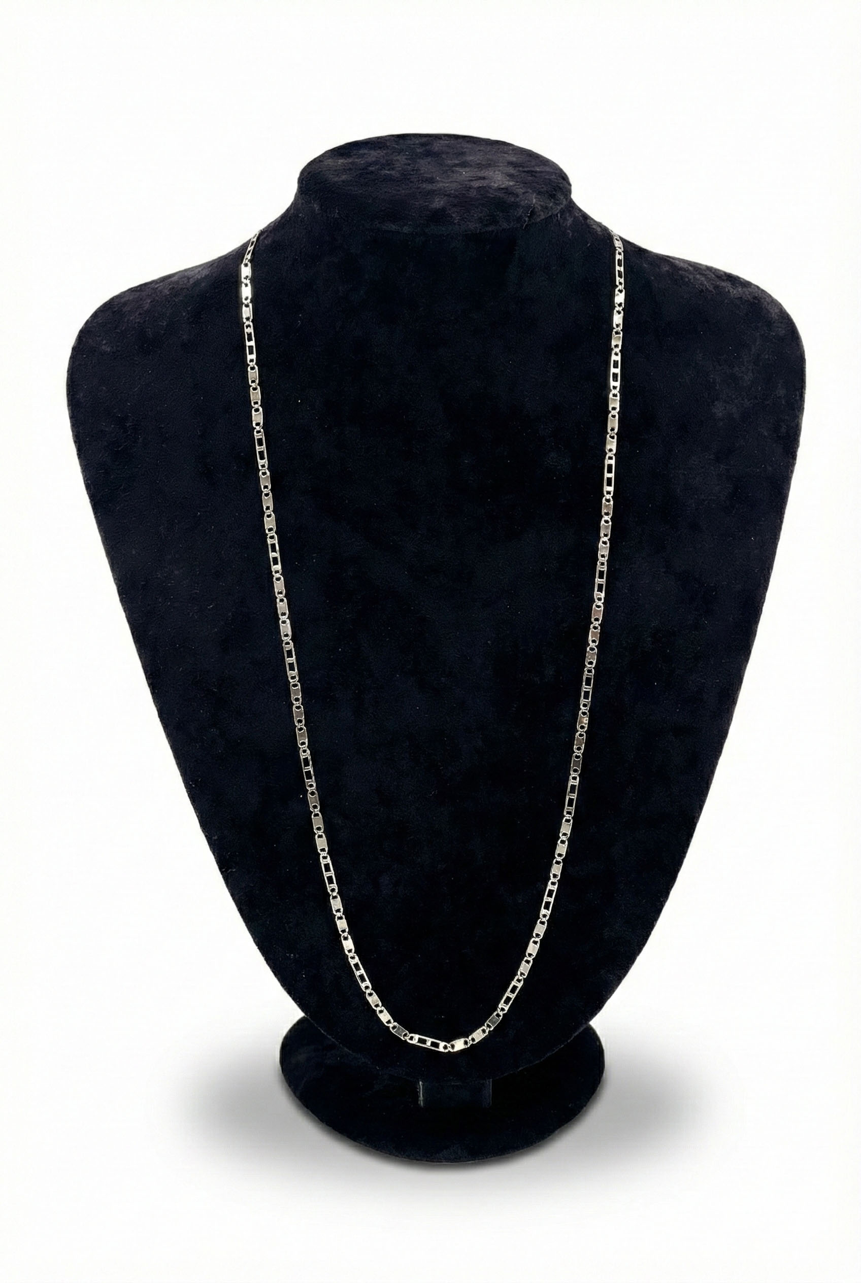 Gümüş Renkli Yassı Model Zincir Kolye