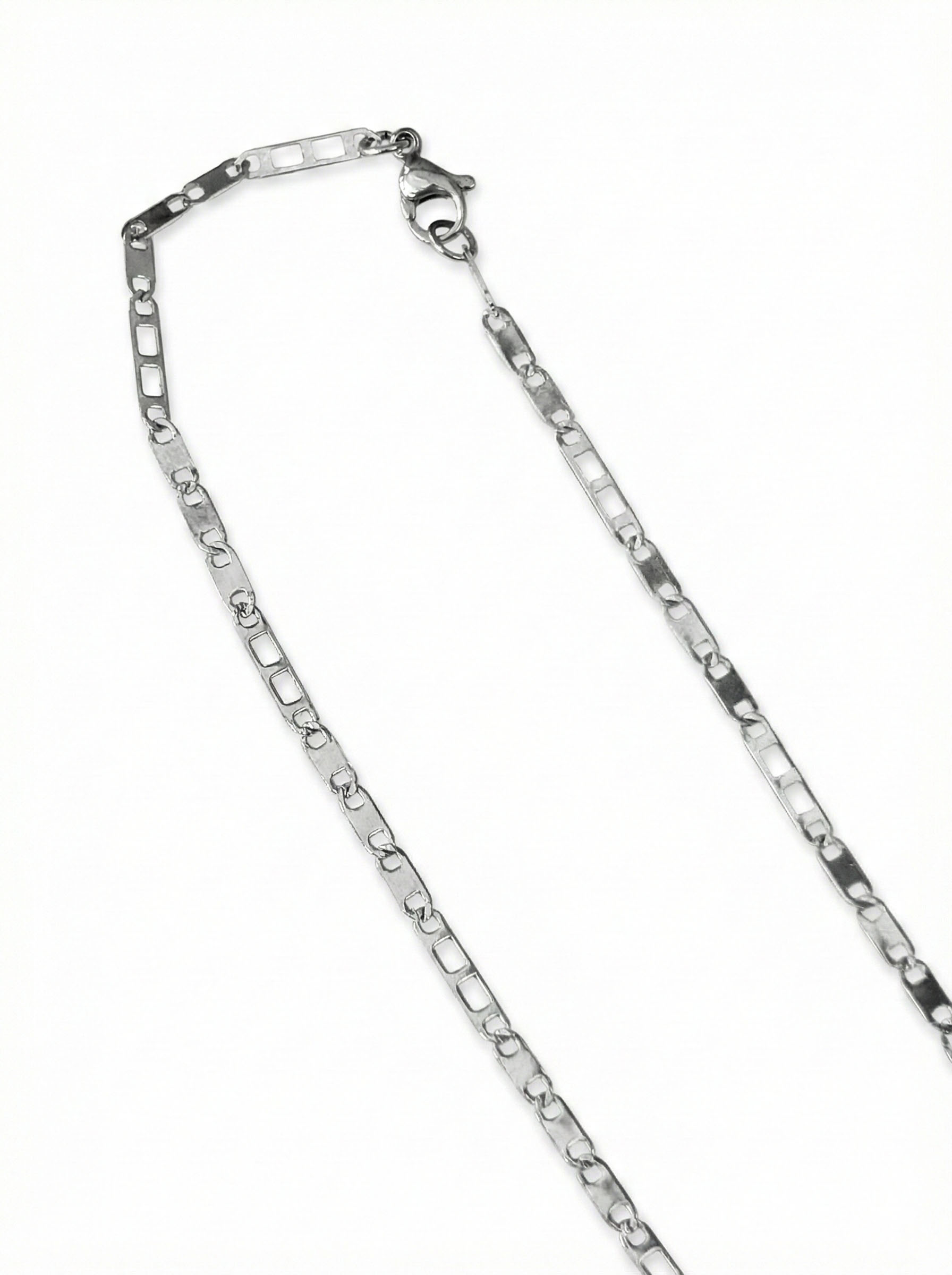 Gümüş Renkli Yassı Model Zincir Kolye