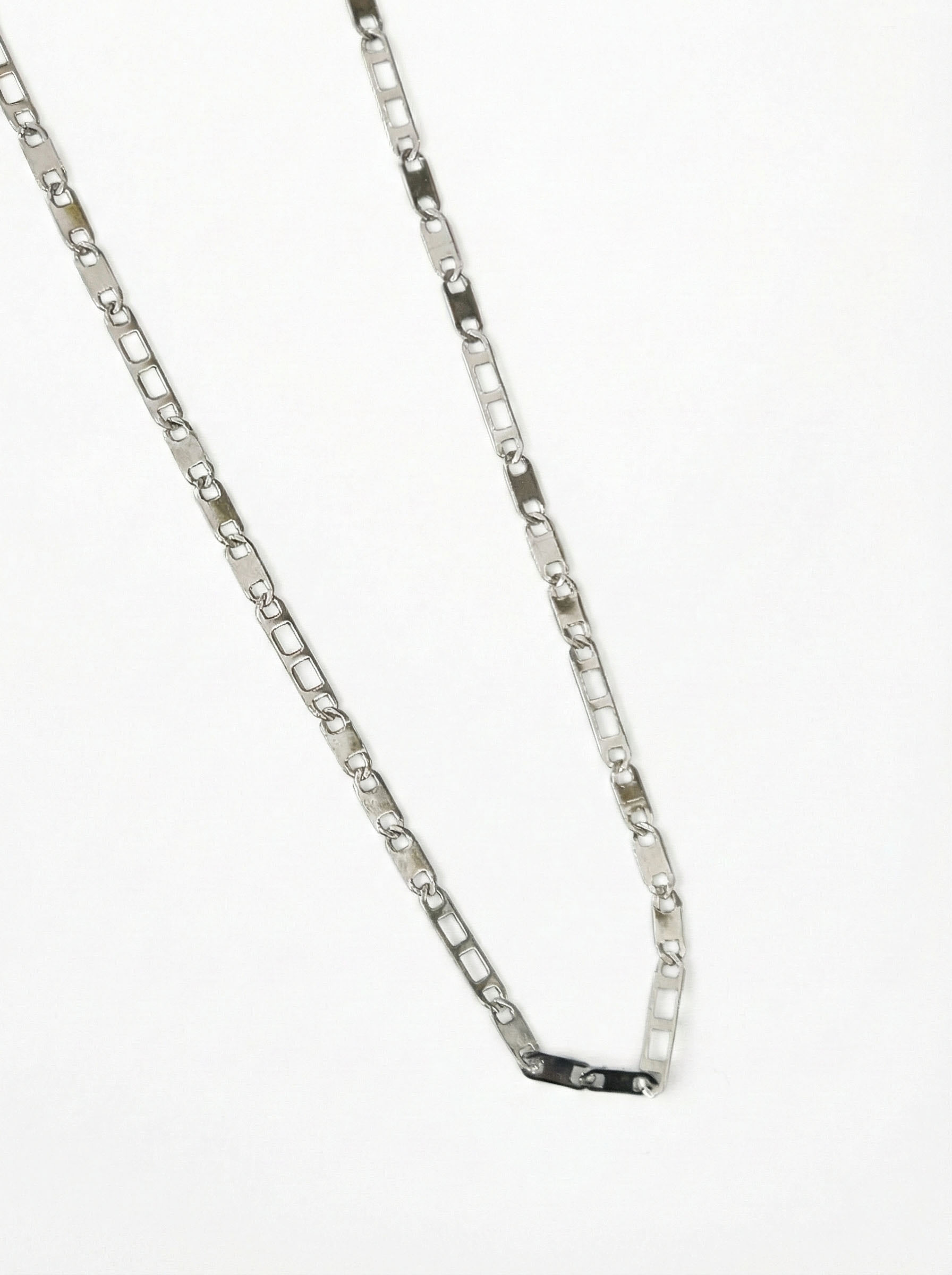 Gümüş Renkli Yassı Model Zincir Kolye