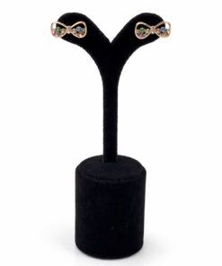 Lak Kaplama Taşlı Fiyonk Küpe