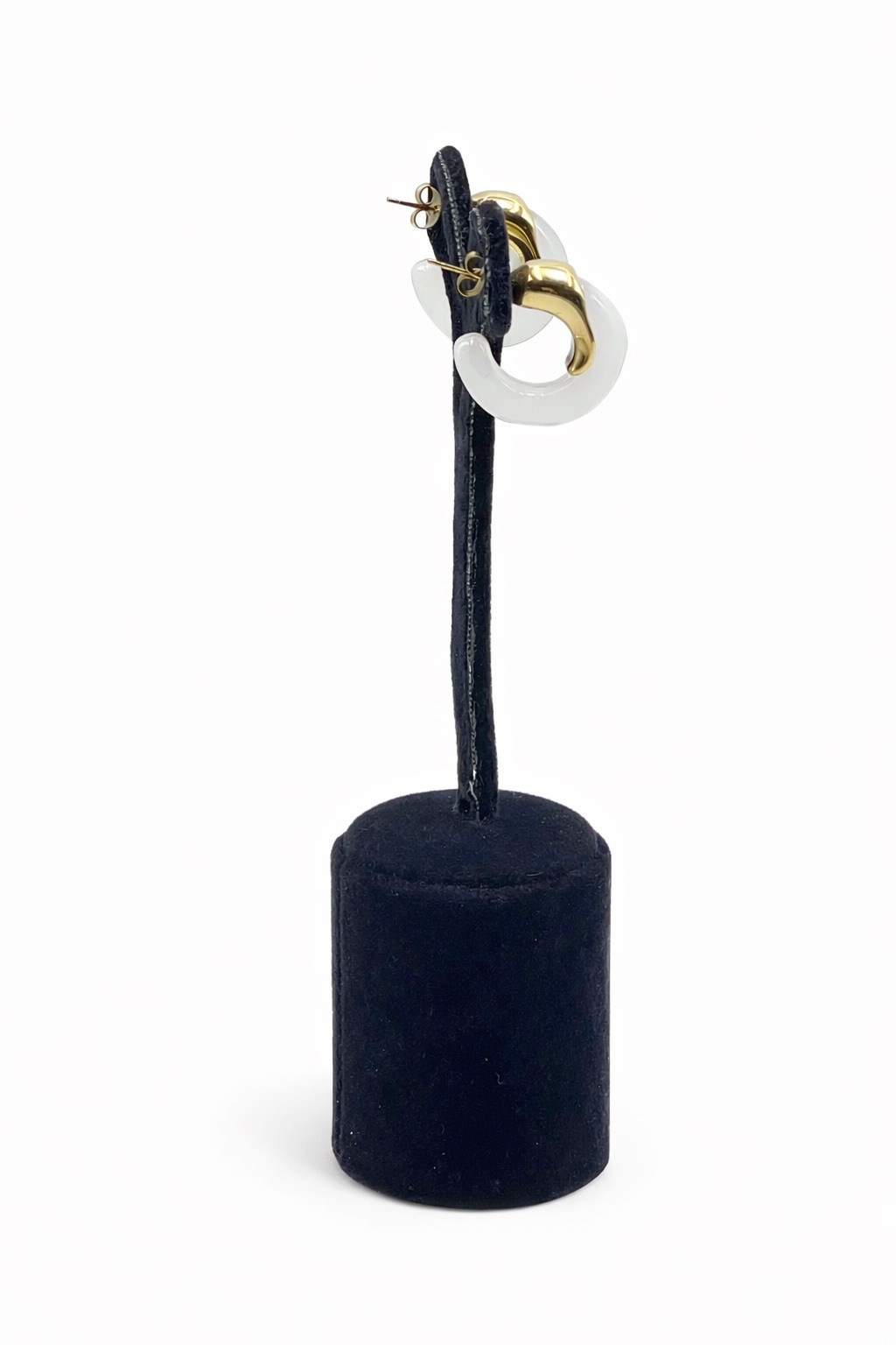 Lak Kaplama Akrilik Yarım Halka Küpe