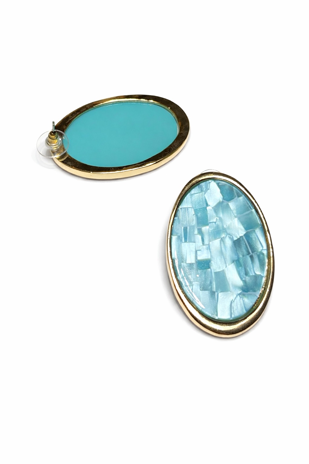 Oval Formlu Lak Kaplama Akrilik Küpe Oval Formlu Lak Kaplama Akrilik Küpe