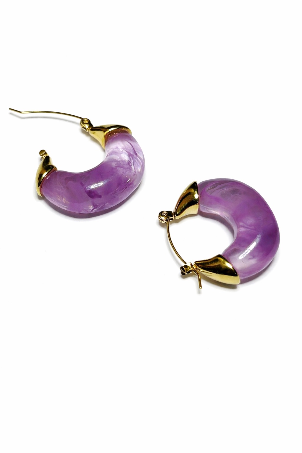 Lak Kaplama Akrilik Kalın Halka Kadın Küpe