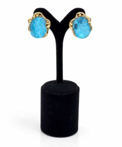 Organik Çerçeveli Oval Lak Kaplama Akrilik Küpe