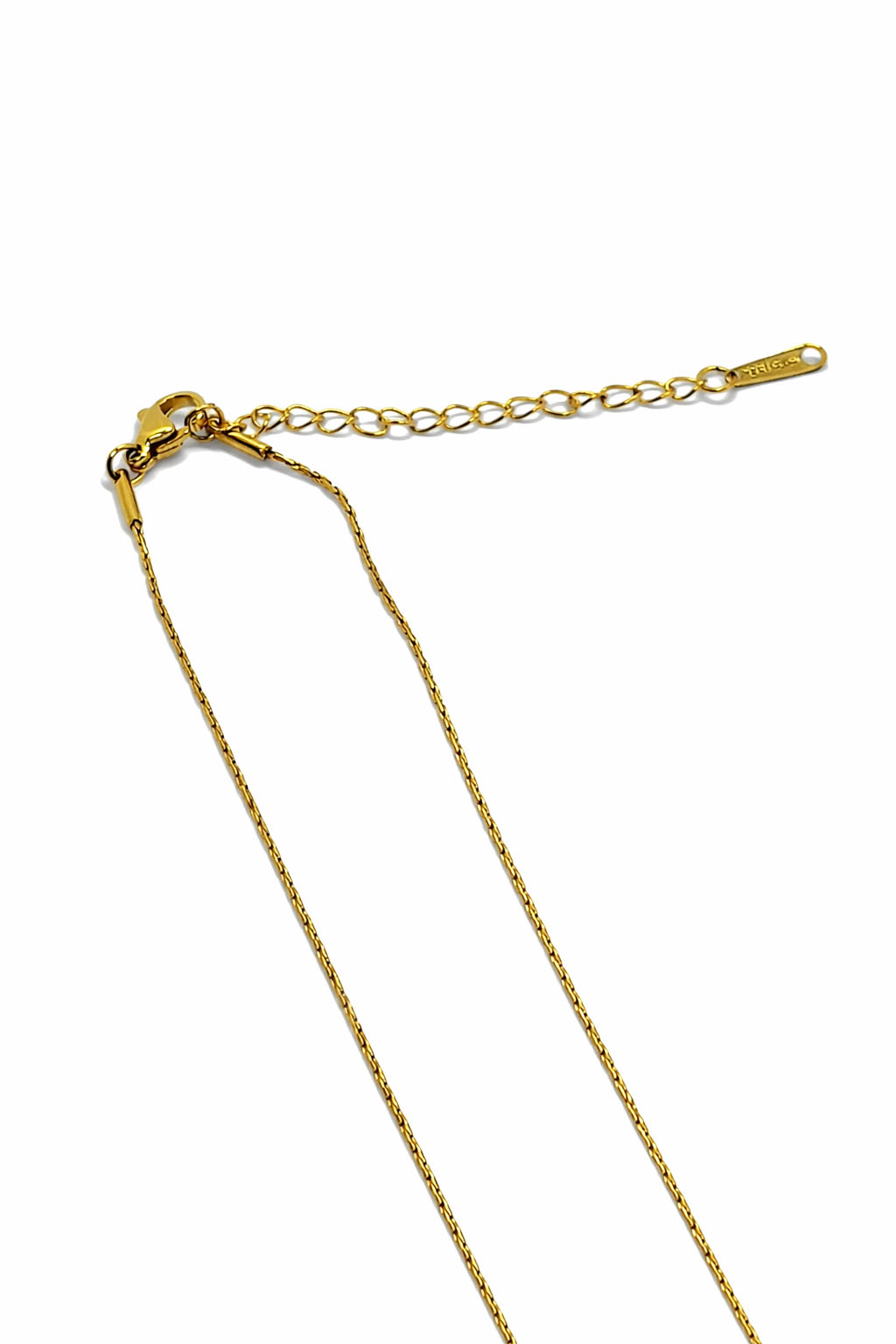 Doğal Taş Detaylı Altın Renk Çelik Kolye