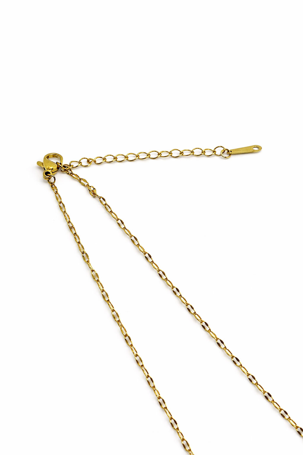 Zirkon Taşlı Mineli Çiçek Figürlü Altın Renk Çelik Kolye