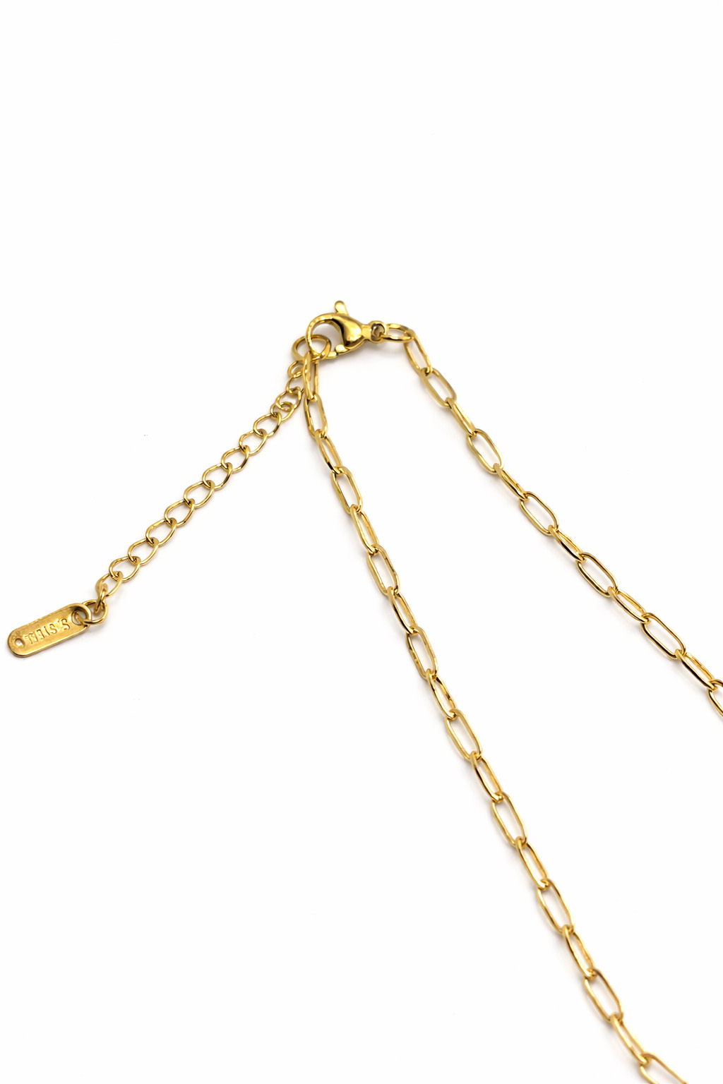 Mineli Kiraz ve Kalp Figürlü Altın Renk Çelik Kolye