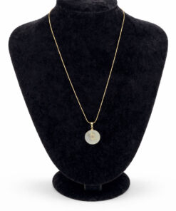 Doğal Taş Detaylı Altın Renk Çelik Kolye