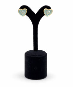 Lak Kaplama Mine Detaylı Kalp Formlu Bijuteri Küpe