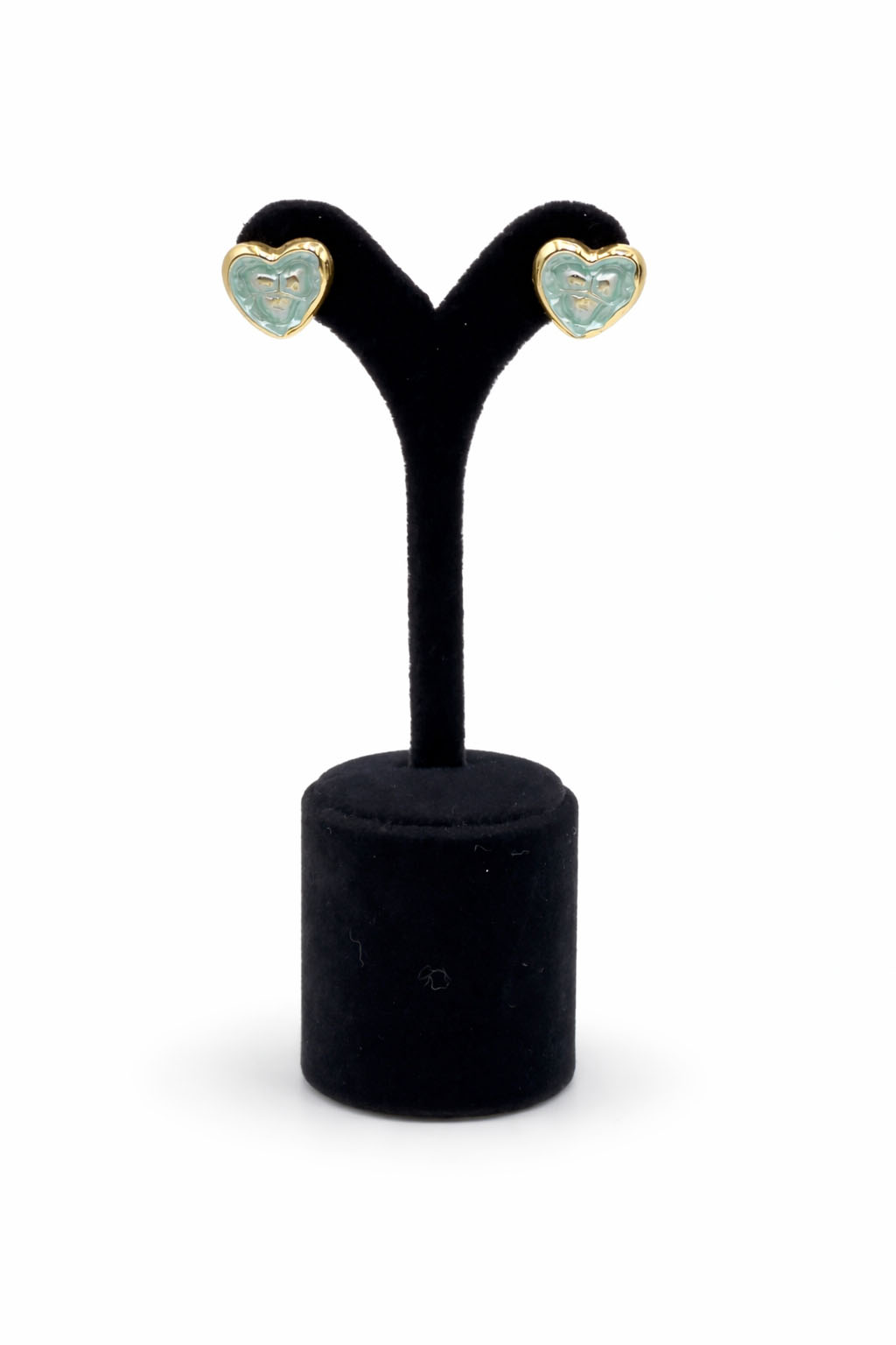 Lak Kaplama Mine Detaylı Kalp Formlu Bijuteri Küpe