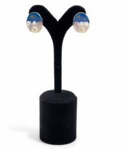 Lak Kaplama Mine Detaylı İnci ve Çiçek Figürlü Bijuteri Küpe