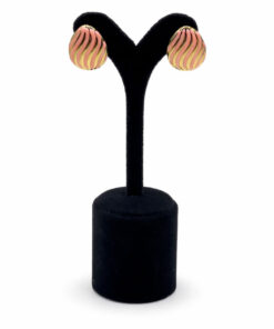 Altın Renk Dalga Desenli Çelik Küpe