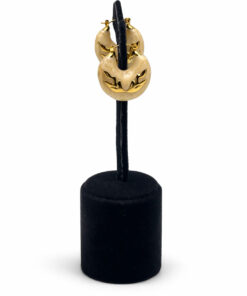 Altın Renk Mineli Bombe Halka Küpe