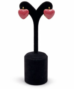 Altın Renk Kalp Form Mineli Çelik Küpe