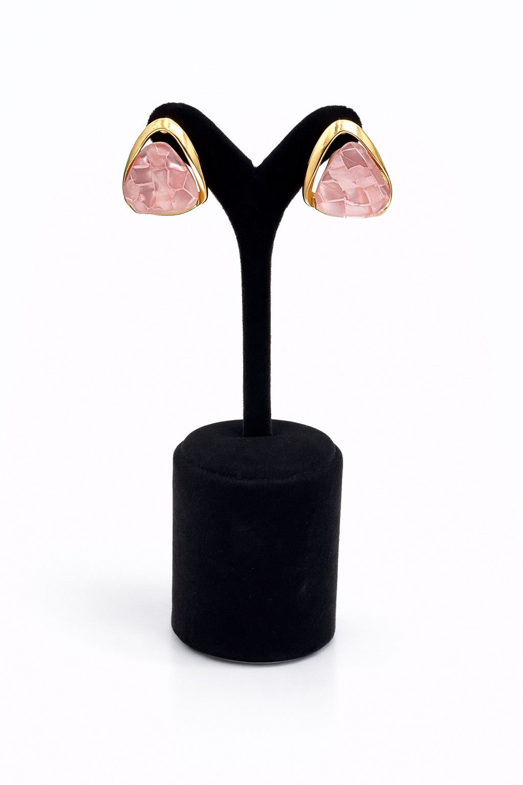 Lak Kaplama Akrilik Taşlı Doğal Form Küpe