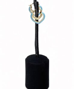 Lak Kaplama Mineli Kalp Formlu Küpe