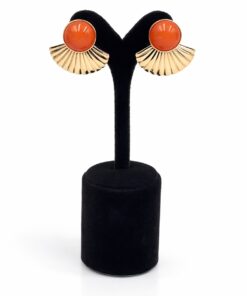 Lak Kaplama Akrilik Taşlı Deniz Kabuğu Tasarım Küpe