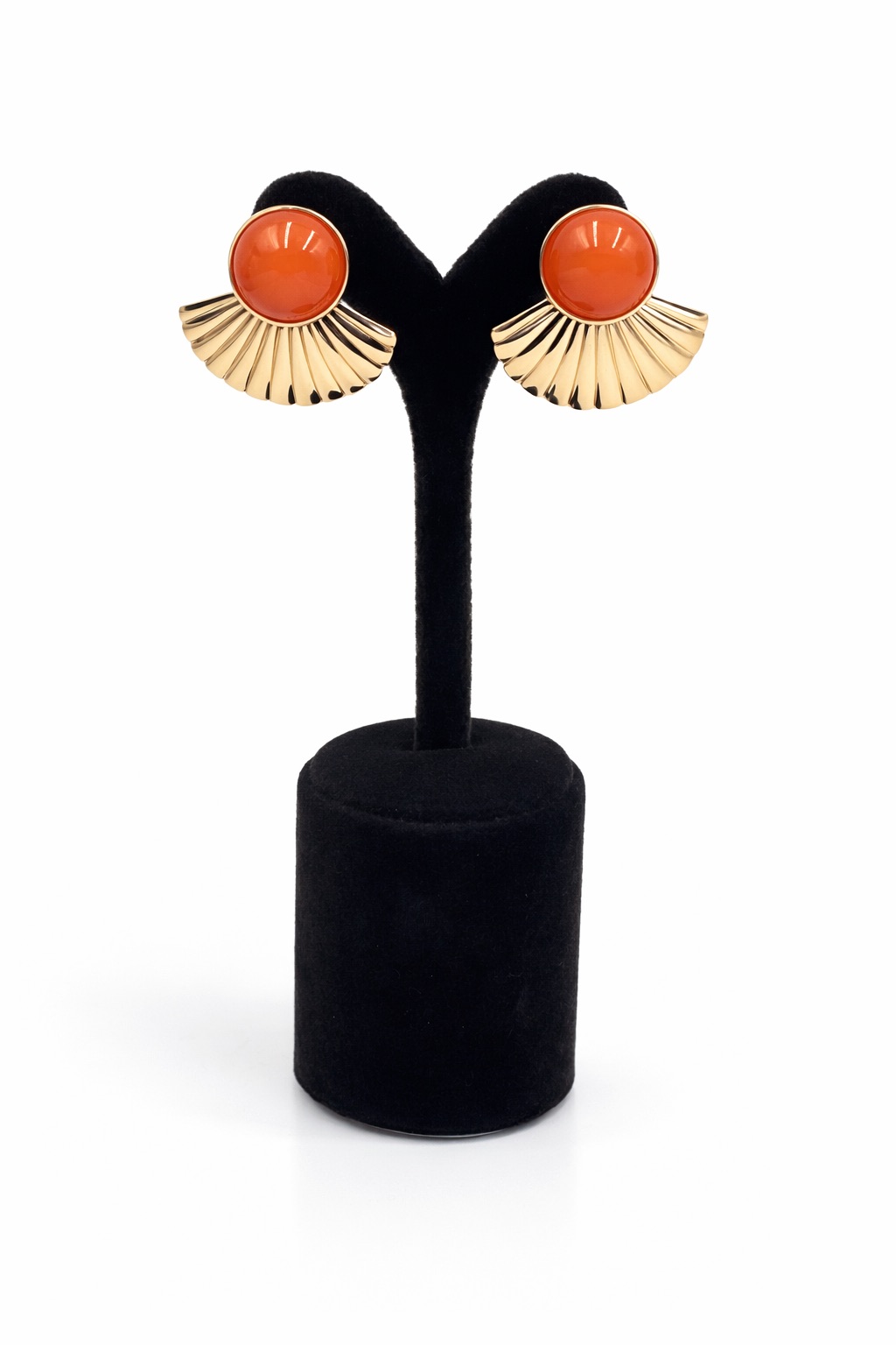 Lak Kaplama Akrilik Taşlı Deniz Kabuğu Tasarım Küpe