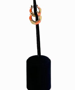 Lak Kaplama Mineli Halka Kadın Küpe