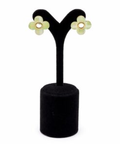 Lak Kaplama Akrilik Çiçek Formlu Kadın Küpe