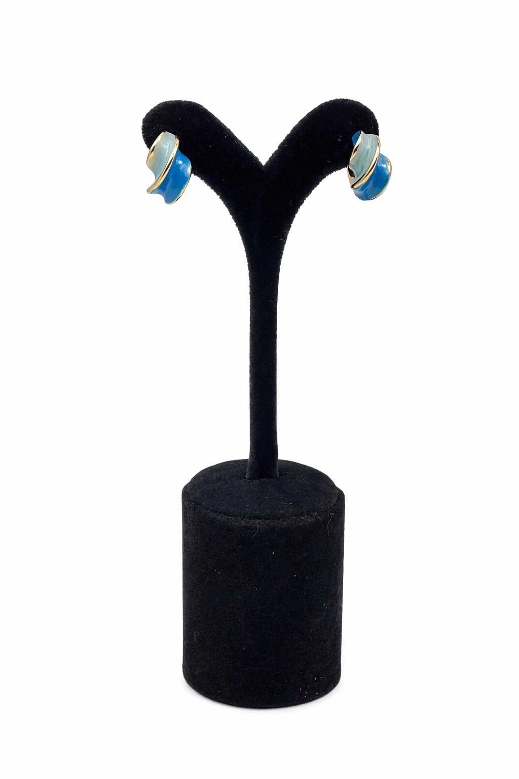 Lak Kaplama Kıvrımlı Mineli Küpe