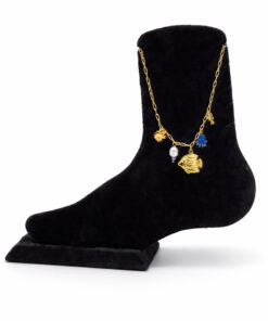 İnci Detaylı Mineli Deniz Figürlü Çelik Halhal