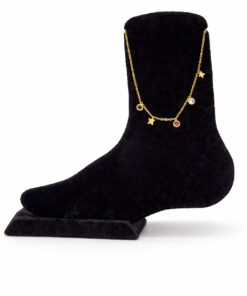 Yıldız Figürlü Renkli Zirkon Taşlı Çelik Halhal