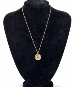 Göz Figürlü Zirkon Taşlı Altın Renk Çelik Kolye