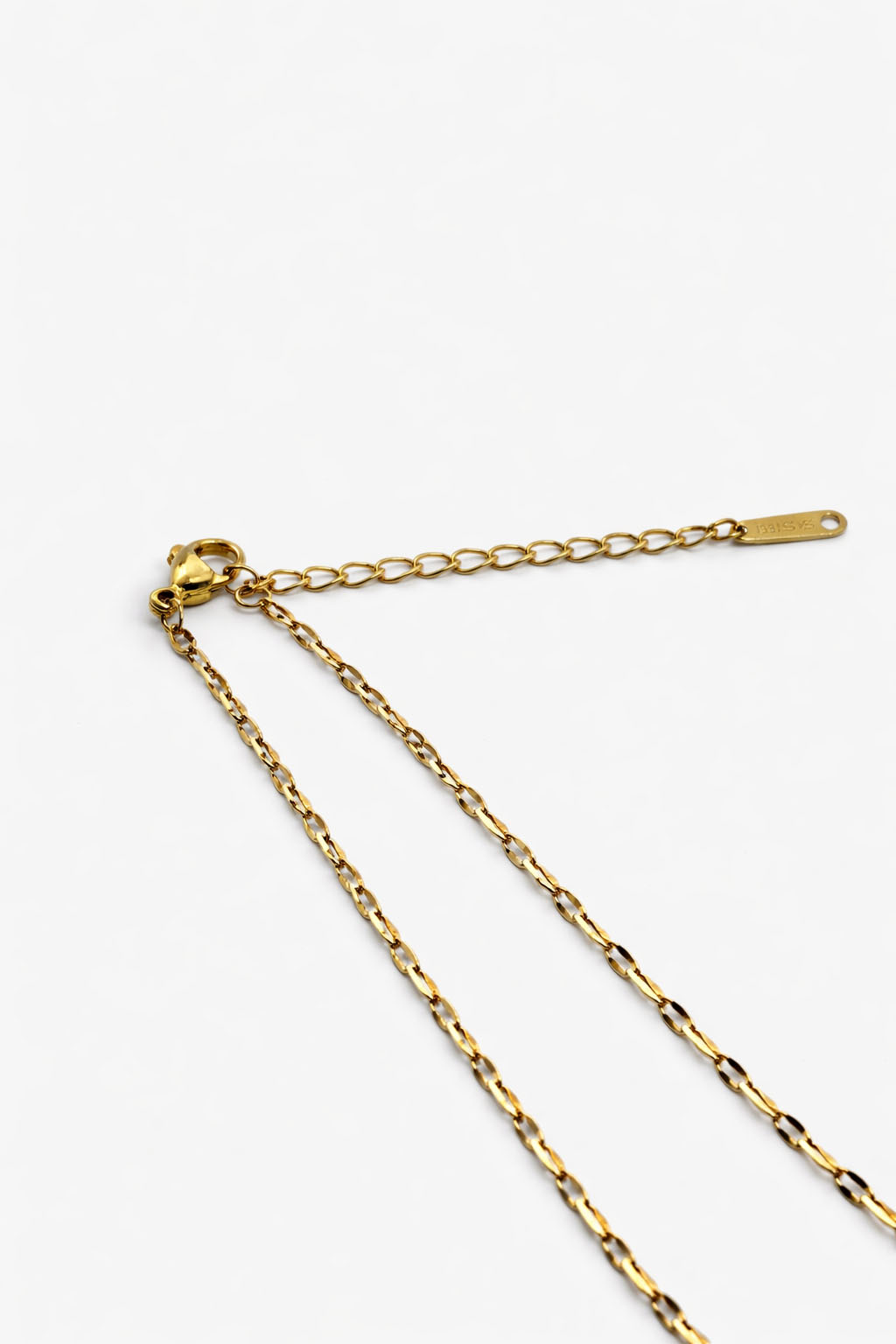 Göz Figürlü Zirkon Taşlı Altın Renk Çelik Kolye