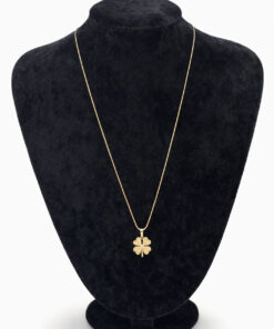 Yonca Figürlü Altın Renk Çelik Kolye