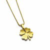 Yonca Figürlü Altın Renk Çelik Kolye