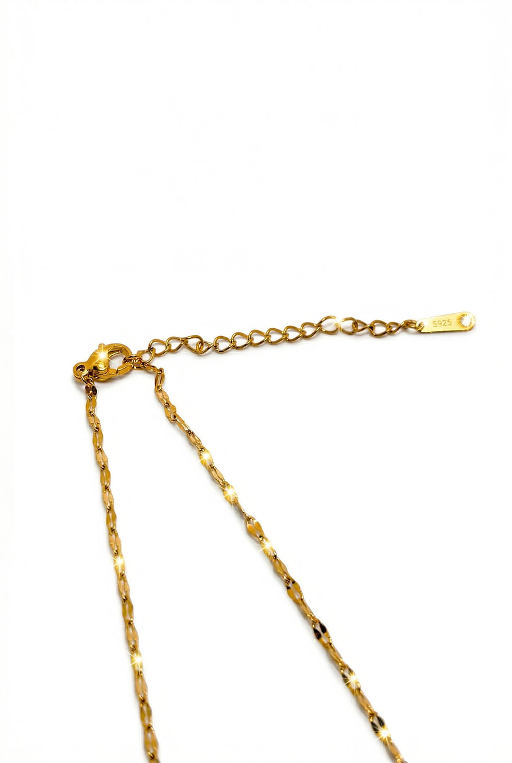 Sedef Zeminli Kalp Yeşil Zirkon Taşlı Altın Renk Çelik Kolye