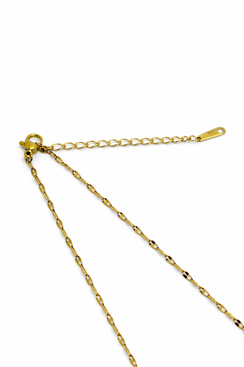 Yonca Figürlü Zirkon Taşlı Altın Renk Çelik Kolye