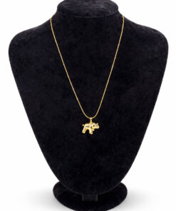 Fil Figürlü Altın Renk Çelik Kolye