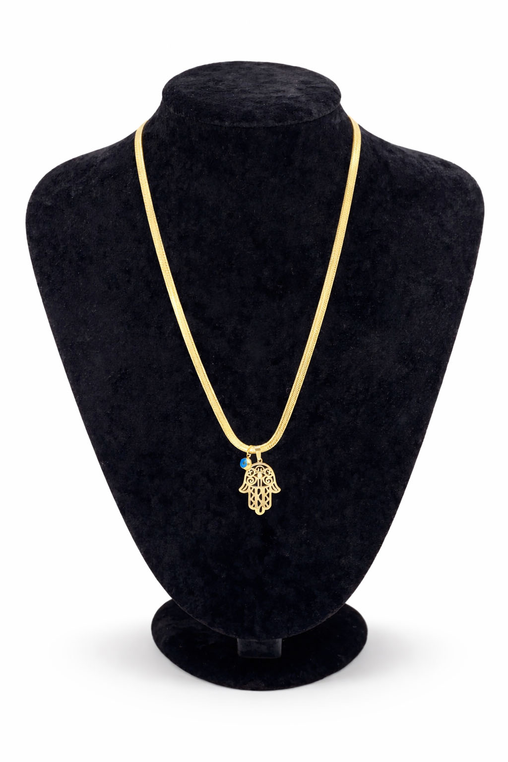 Nazar Boncuk Detaylı Fatma Ana Eli Figürlü Altın Renk Çelik Kolye