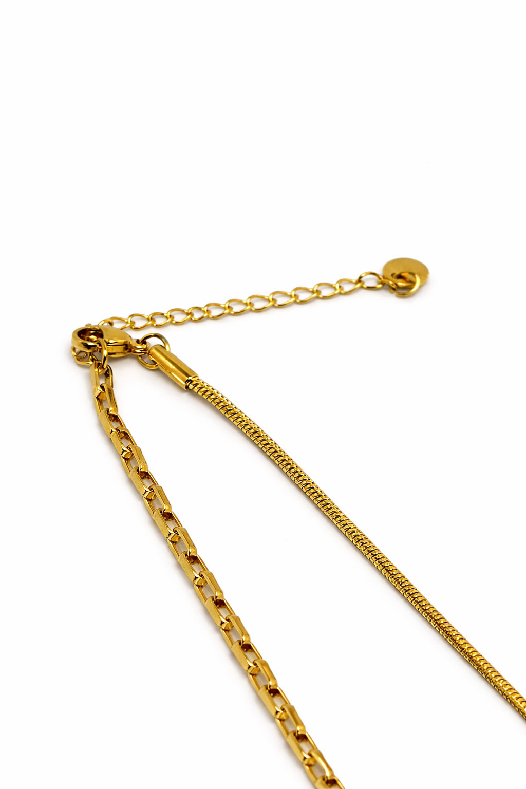 Yıldız ve Nazar Detaylı Altın Renk Çelik Kolye