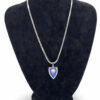 Mavi Mineli ve Zirkon Taşlı İtalyan Zincir Çelik Kolye
