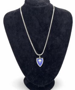 Mavi Mineli ve Zirkon Taşlı İtalyan Zincir Çelik Kolye