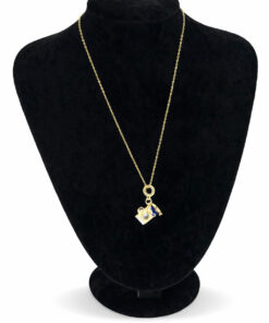 Çok Figürlü Mine Detaylı Zirkon Taşlı Çelik Kolye