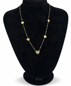 Kalp Figürlü Zirkon Taş Detaylı Çelik Kolye