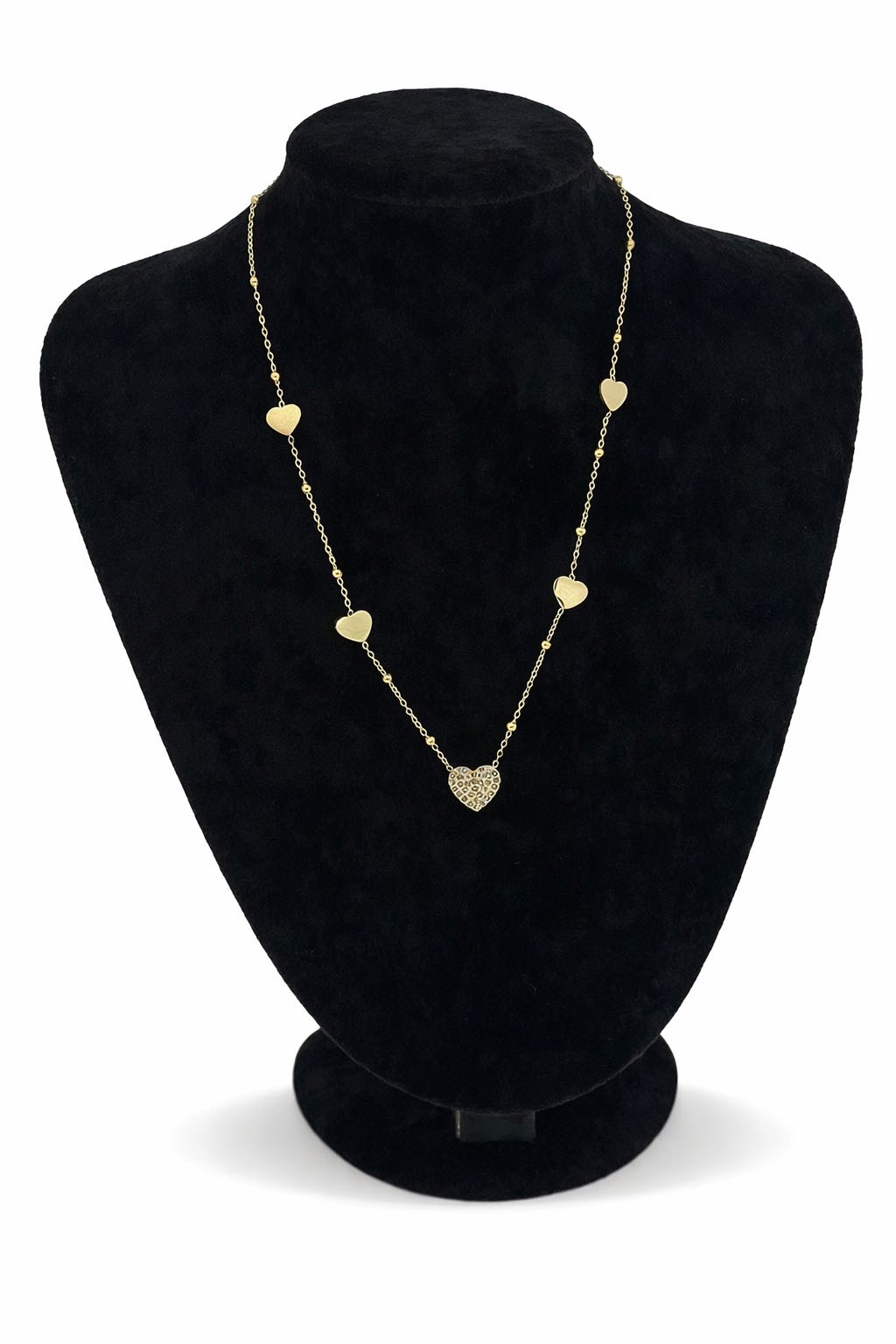 Kalp Figürlü Zirkon Taş Detaylı Çelik Kolye Kalp Figürlü Zirkon Taş Detaylı Çelik Kolye