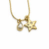 Yıldız Figürlü Zirkon Taş Detaylı Altın Renk Çelik Kolye Yıldız Figürlü Zirkon Taş Detaylı Altın Renk Çelik Kolye