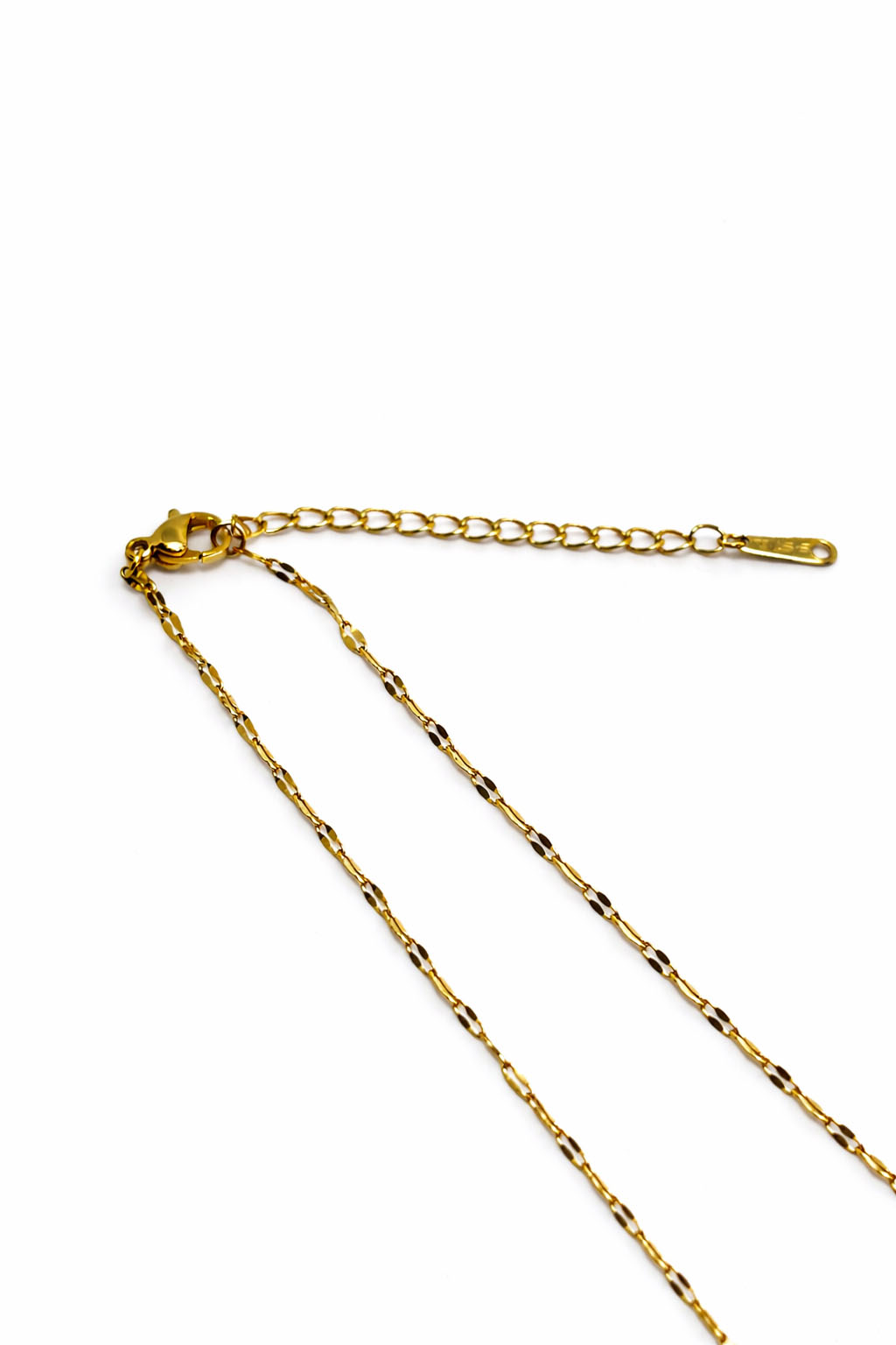 Çapa Figürlü Mavi Zirkon Taşlı Altın Renk Çelik Kolye