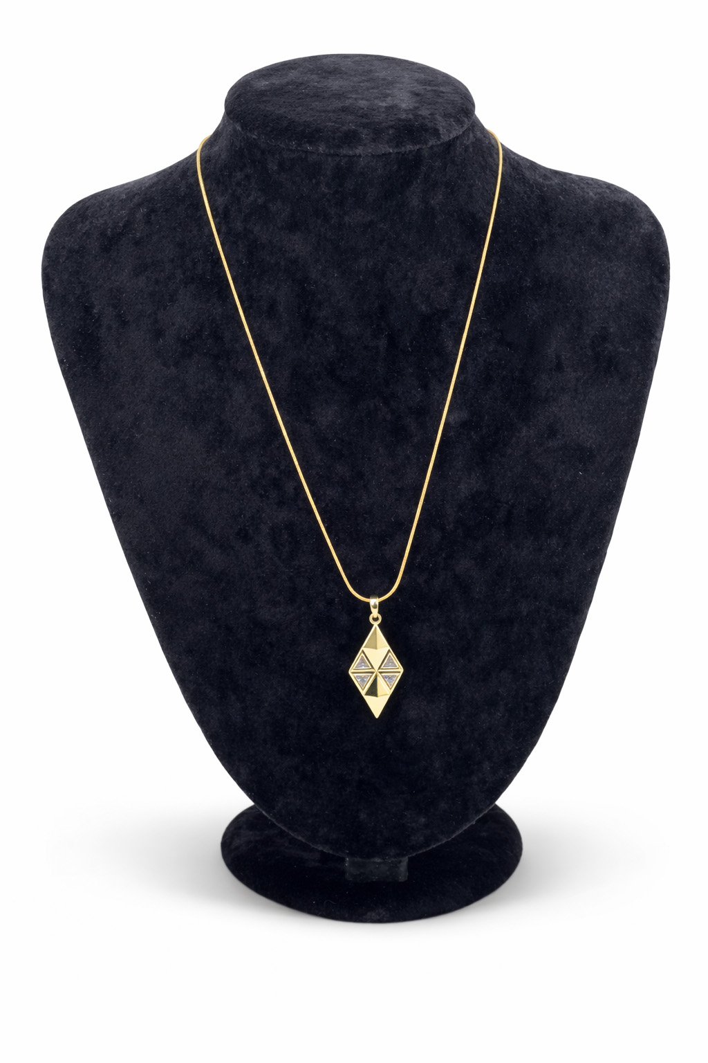 Geometrik Form Zirkon Taş Detaylı Altın Renk Çelik Kolye