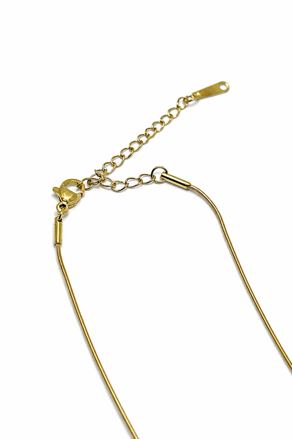 Geometrik Form Zirkon Taş Detaylı Altın Renk Çelik Kolye