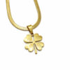 Dört Yaprak Yonca Figürlü Altın Renk Çelik Kolye Dört Yaprak Yonca Figürlü Altın Renk Çelik Kolye