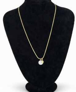 Sedef Kelebek Figürlü Altın Renk Çelik Kolye