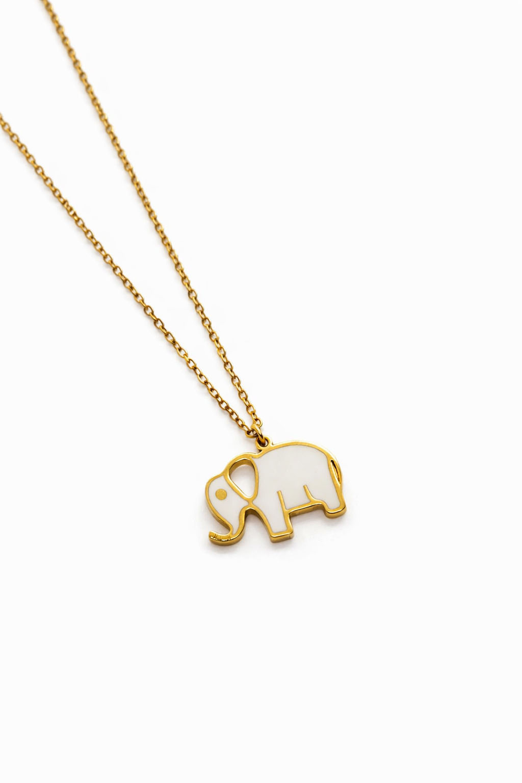 Mineli Fil Figürlü Çelik Kolye Mineli Fil Figürlü Çelik Kolye