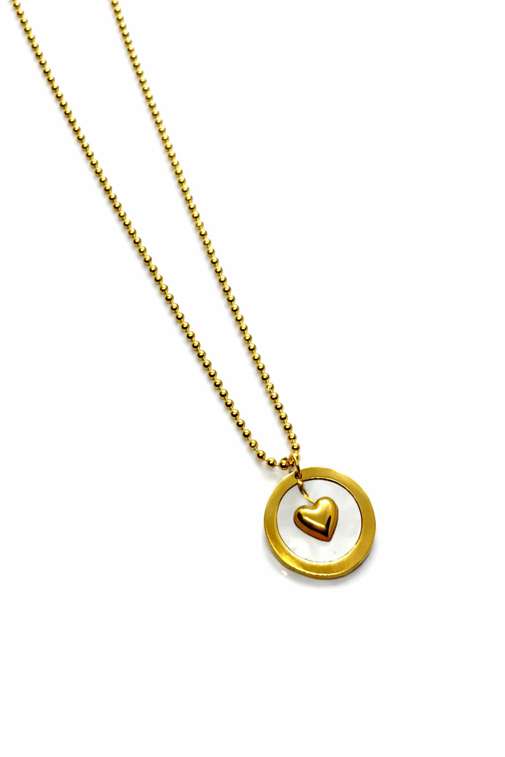 Sedef Detaylı Kalp Figürlü Çelik Kolye Sedef Detaylı Kalp Figürlü Çelik Kolye